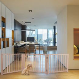 17.5 inch Pet Fence Suitable For Indoor Use Log Environmental Protection Material - Wood color