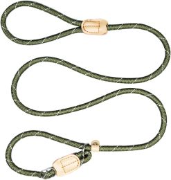 Dog Leash Durable Slip Training Lead Heavy Duty 6 FT Comfortable Strong Reflective Rope Slip Leash for Small Dogs Green - S-3/8"