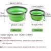Portable Pet Feeder Travel Foldable Pet Dog Bowl Silicone Collapsible Slow 350ml/1000ml Feeding Bowl  - Green - Diameter 18 cm