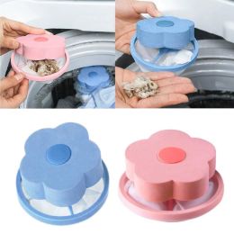 New Washing Machine Hair Removal Catcher Filter Mesh Pouch Cleaning Balls Bag Dirty Fibers Collector Filter Laundry Ball Discs - Blue